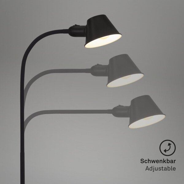 Brilo - Flexibel golvlampa 1xE27/10W/230V svart