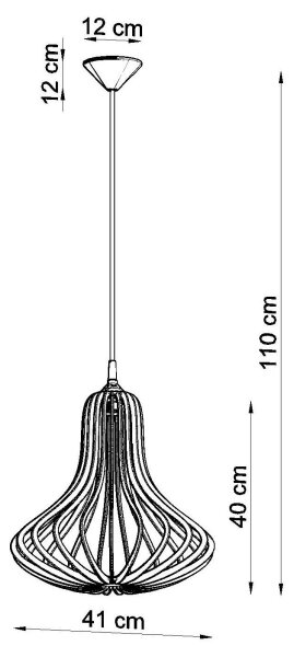 Ljuskrona med snöre ELZA 1xE27/60W/230V