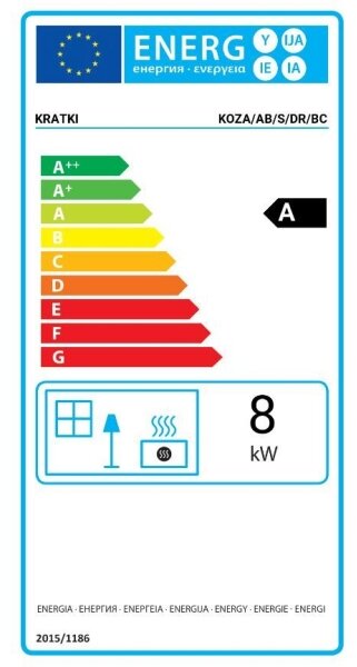 Kratki KOZA/AB/S/DR/BC - Öppen spis i stål KOZA/AB/S/DR/BC 8kW 150mm