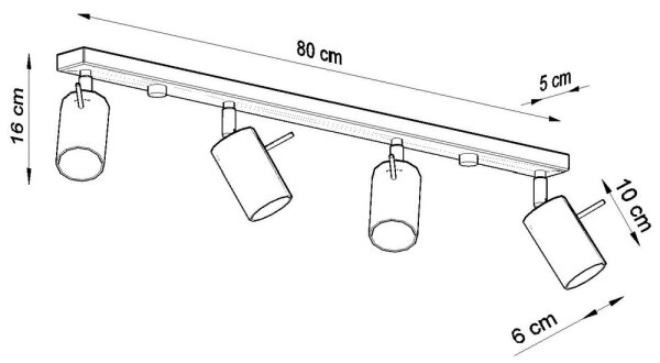 Sollux SL.0332 - Spotlight RING 4L 4xGU10/10W/230V svart