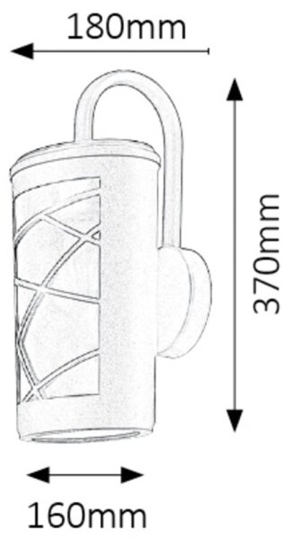 Rabalux 8757 - Utomhus Väggbelysning PESCARIA 1xE27/60W/230V IP44