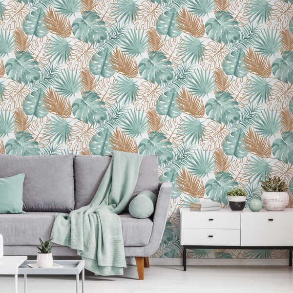 DUTCH WALLCOVERINGS Tapet monsterablad grön