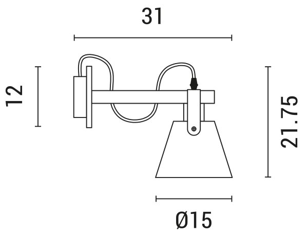 Vägglampa 1xE27/40W/230V vit