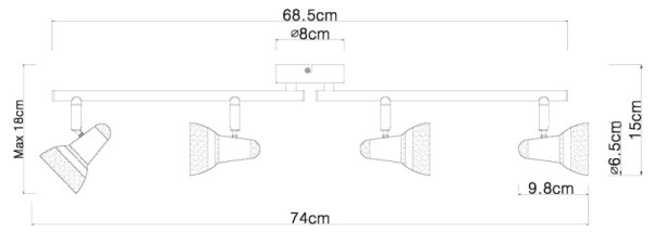 Globo 56134-4 - LED spotlight ALASKA 4xLED/4W/230V skinande krom