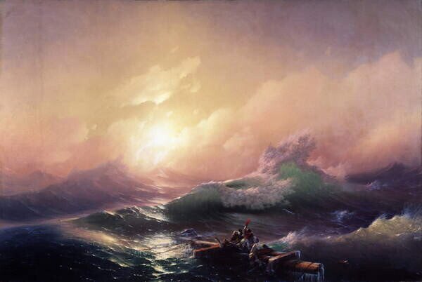 Bildreproduktion La neuvieme vague (The ninth wave), 1850, Aivazovsky, Ivan Konstantinovich