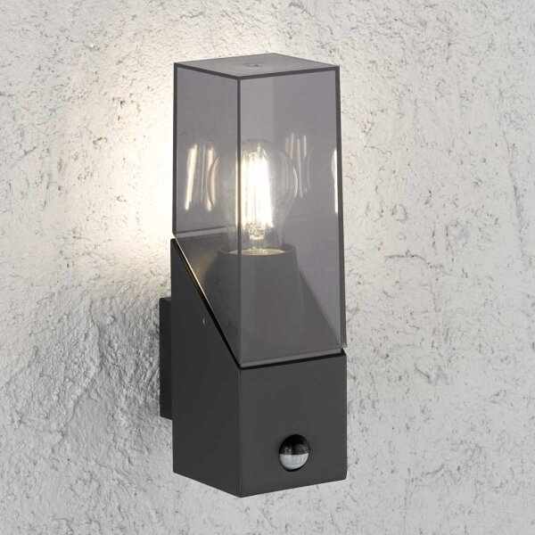 Wofi 12224 - Utomhus vägglampa med sensor MARCOS 1xE27/23W/230V IP54