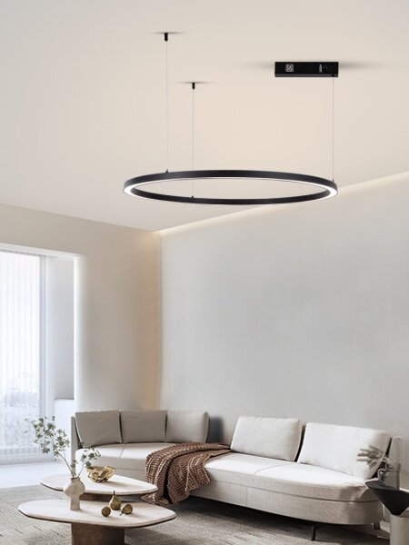 Immax NEO 07215L-LED ljusreglerad ljuskrona på textilsladd FINO 60W/230V 80cm svart Tuya+RC