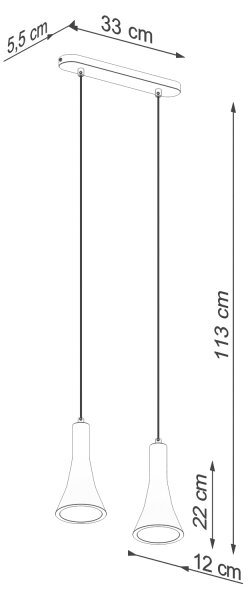 Sollux SL.1224 - Ljuskrona med textilsladd REA 2xE14/12W/230V betong