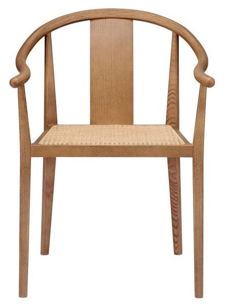 SHANGHAI Dining Chair - French Rattan - Frame: Smoked / Seat: Rattan, Natural