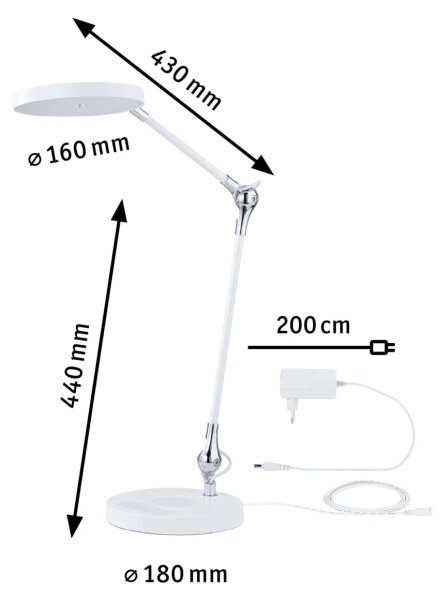 Paulmann 78011 - LED/11W Ljusreglerad bordslampa NUMIS 230V 2700-6500K vit