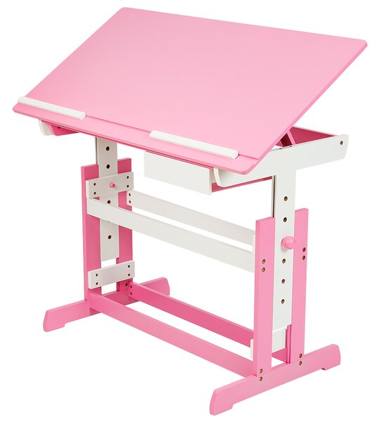 Tectake 400926 skrivbord för barn - höjdjusterbart - pink