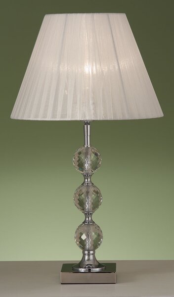 Kristallampa Flora inkl. lampskärm 54cm Silver/Vit