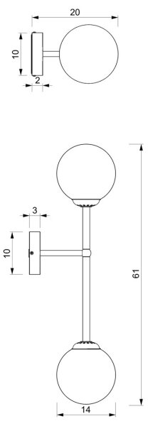 Vägglampa POP 2xE14/40W/230V