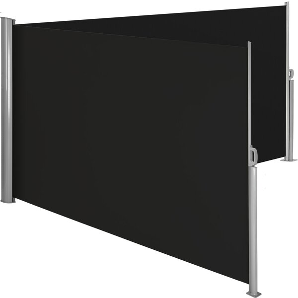 Tectake 402338 sidomarkis dubbel i aluminium - 200 x 600 cm, svart