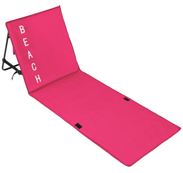 Tectake 402443 strandmatta med ryggstöd - pink