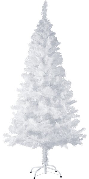Tectake 402821 julgran konstgjord med metallstativ, vit - 180 cm