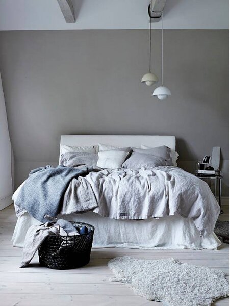 LOVELY Sänglinne-set - Light Grey 145x210/50x60cm