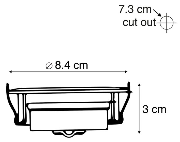 Set med 5 moderna infällda spotlights svart inkl LED 3-stegs dimbar - Mio