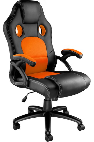Tectake 403469 kontorsstol tyson - svart/orange