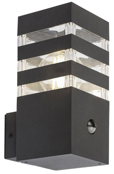 Rabalux 77025- Utomhus vägglampa med sensor ANKARA 1xE27/12W/230V IP44