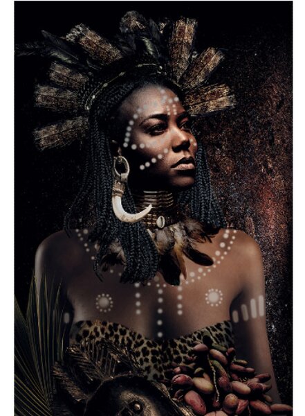 AFRICAN TRIBE WOMAN Tavla - 100x150cm Plexiglas