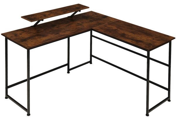 Tectake 404229 skrivbord melrose - industriellt mörkt trä, rustikt