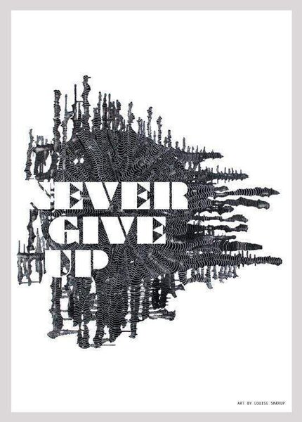 NEVER GIVE UP poster - 70x100 cm