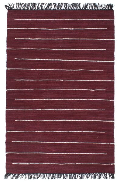 Handvävd matta Chindi bomull 80x160 cm vinröd