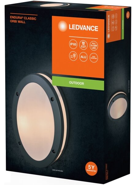 Ledvance - Vägglampa för utomhusbruk ORBI 2xE27/18W/230V IP65