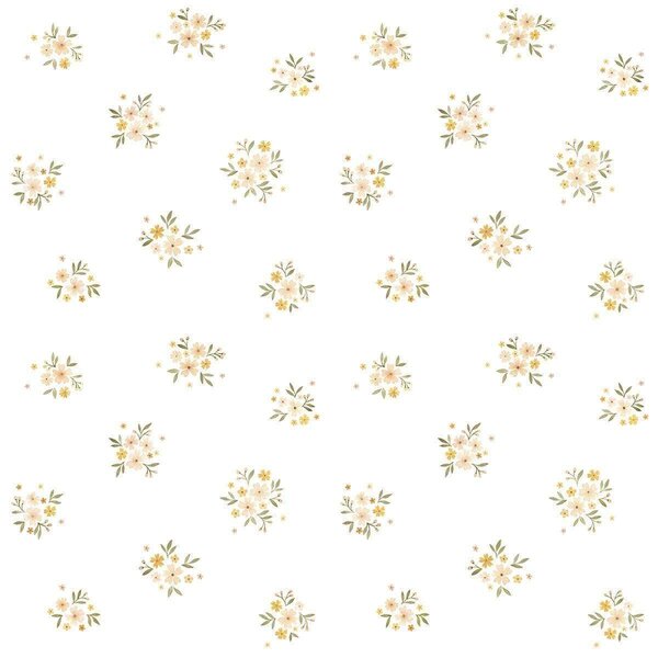 Retro Floral Non Woven / Easy Up-Tapet
