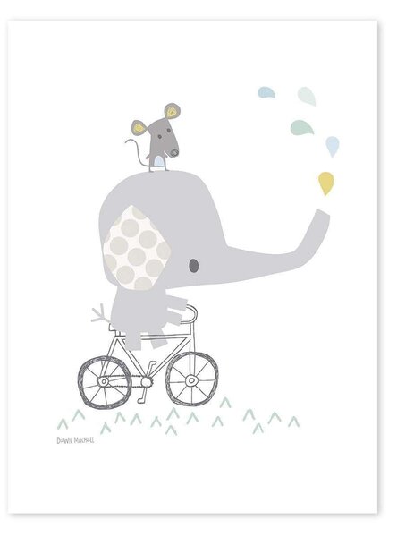 Smile It'S Raining (Elephant) Poster - 30x40 cm