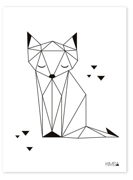 Origami Play (Fox) Poster - 30x40 cm