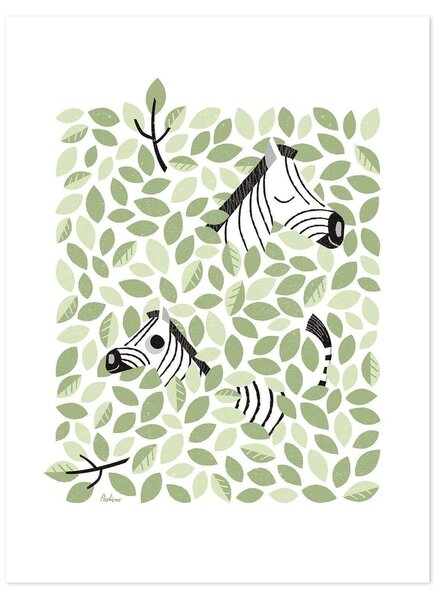 Hide & Seek In The Canopy (Zebras) Poster - 30x40 cm