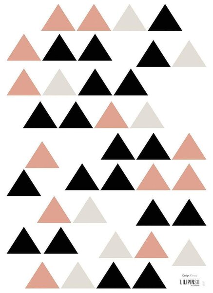 Black And Coral Triangle Väggklistermärken