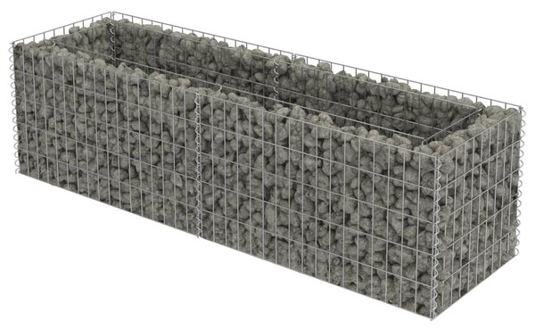 Planteringsgabion upphöjd galvaniserat stål 180x50x50 cm