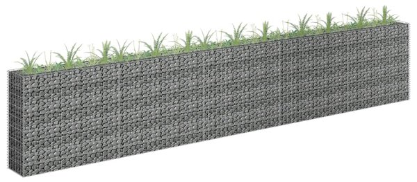 Planteringsgabion upphöjd galvaniserat stål 450x30x90 cm