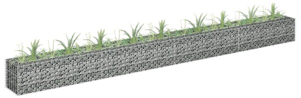 Planteringsgabion upphöjd galvaniserat stål 360x30x30 cm