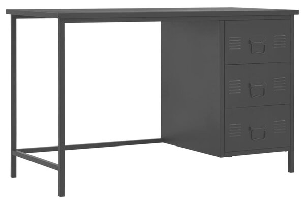 Skrivbord med lådor industriell svart 120x55x75 cm stål