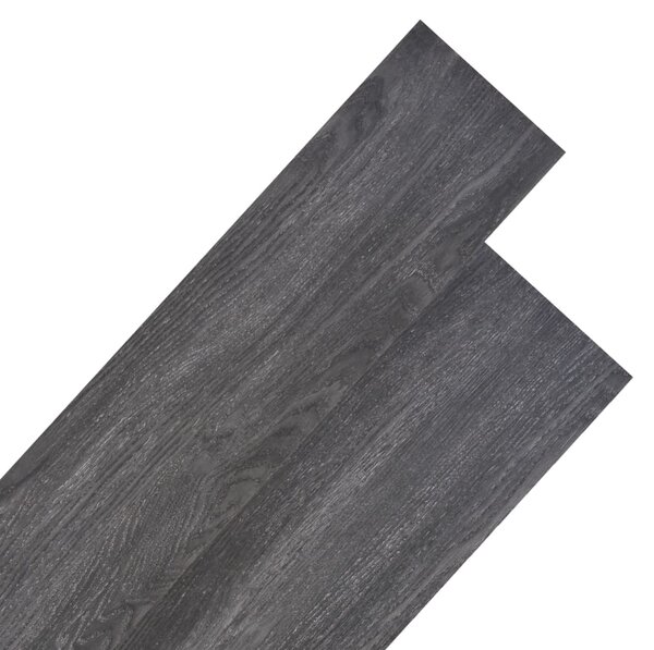 Ej självhäftande PVC-golvplankor 5,26 m² 2 mm svart och vit