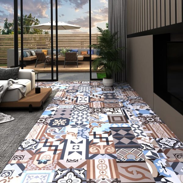 Självhäftande golvplankor 20 st PVC 1,86 m² mono-mönster