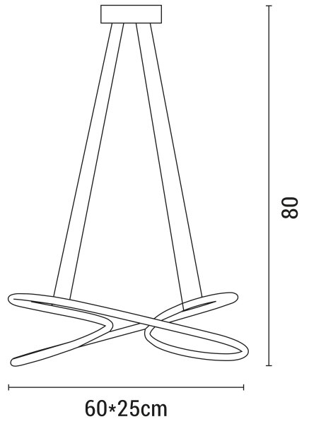 LED ljuskrona med textilsladd LED/40W/230V 4000K svart