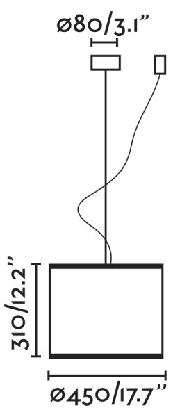 FARO 64314-49 - Ljuskrona med upphängningsrem MAMBO 1xE27/15W/230V d. 45 cm rotting/svart