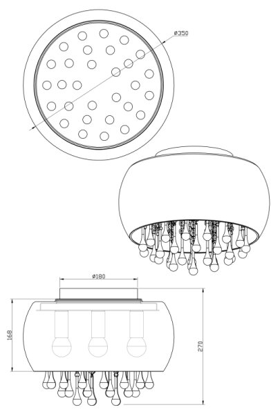 Globo 15809D - Takbelysning KALLA 5xE14/25W/230V