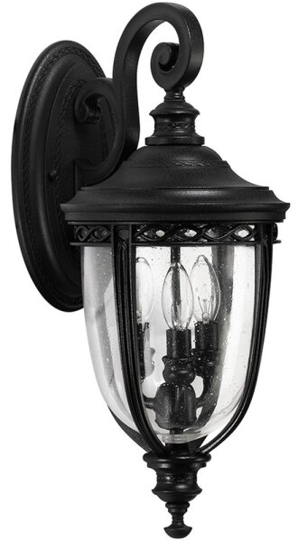 Feiss - Vägglampa för utomhusbruk ENGLISH BRIDLE 3xE14/60W/230V IP44 svart