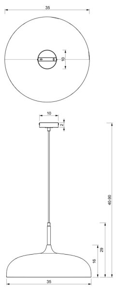 Takkkrona på ett snöre LINCOLN 1xE27/60W/230V d. 35 cm vit