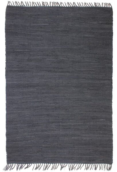 Handvävd matta Chindi bomull 160x230 cm antracit