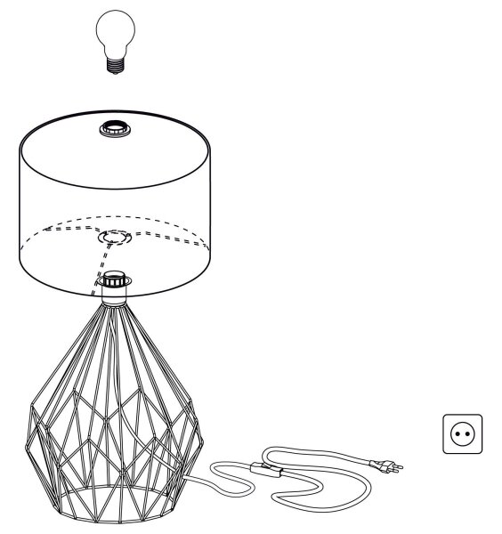 Eglo 43078 - Bordslampa CARLTON 1xE27/60W/230V