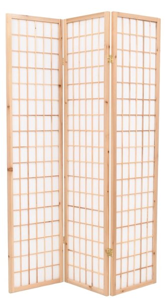 Rumsavdelare med 3 paneler japansk stil 120x170 cm naturlig