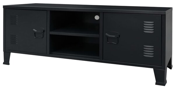 TV-bänk industriell stil metall 120x35x48 cm svart