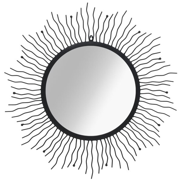 Väggspegel sol 80 cm svart